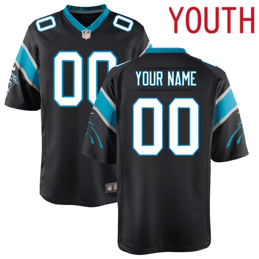Youth Carolina Panthers Nike Black Custom Game NFL Jersey->youth nfl jersey->Youth Jersey